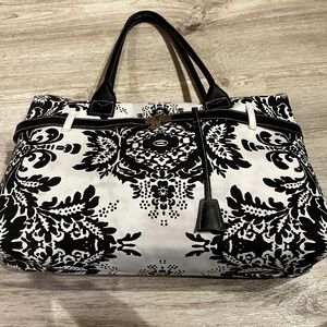 Chadwick's Black and White Zippered Tote Bag